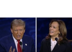 2024 Presidential Debate Harris Confused meme template