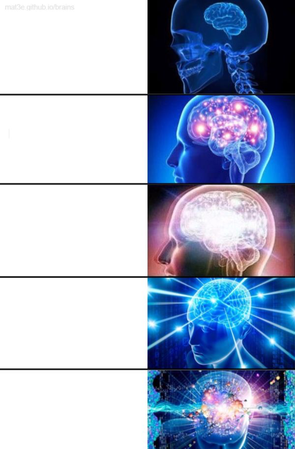 5-Tier Expanding Brain  meme template