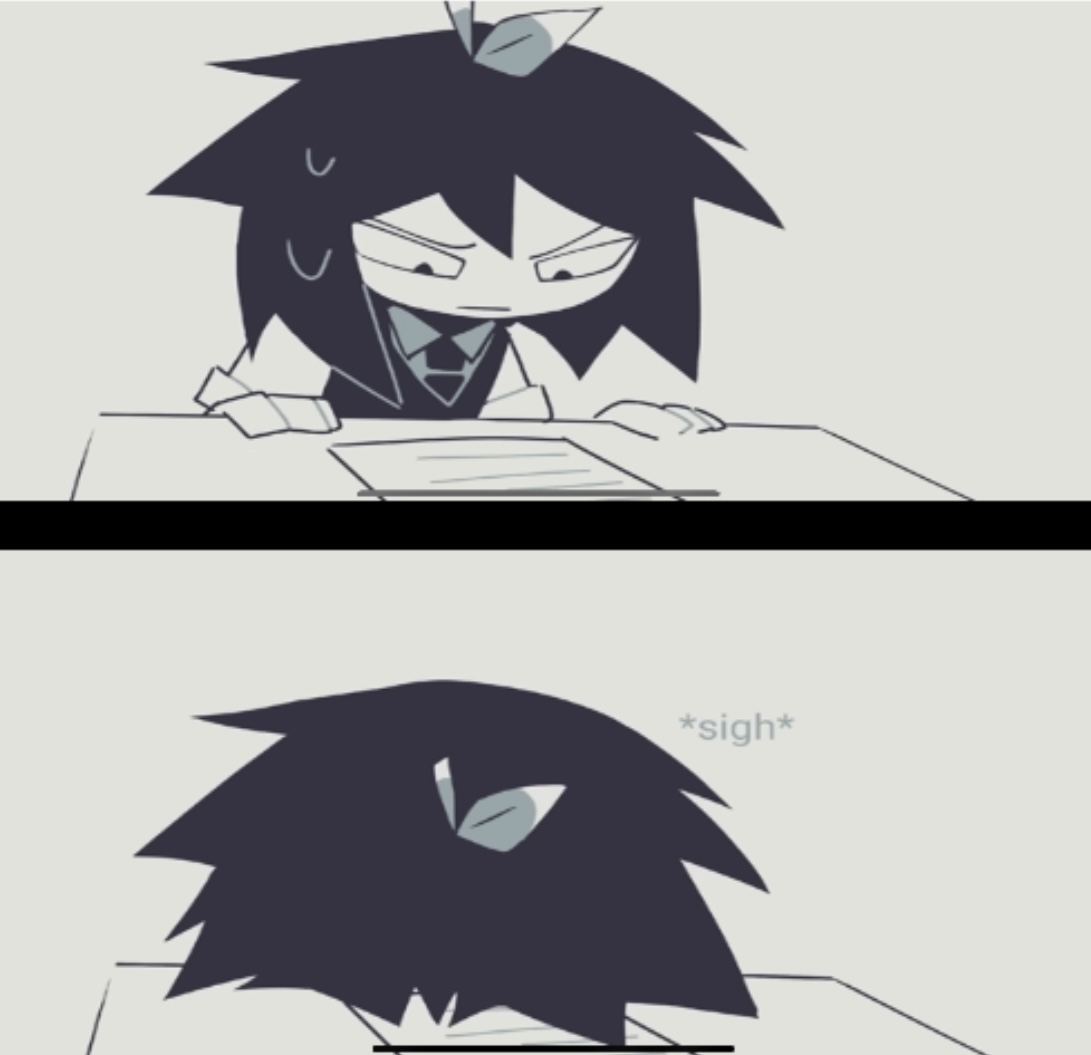 Abbie struggling with homework meme template
