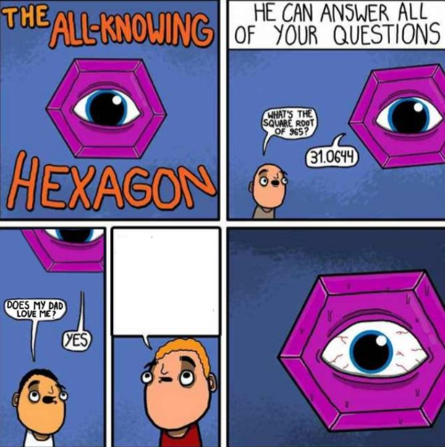 All knowing hexagon (ORIGINAL)  meme template