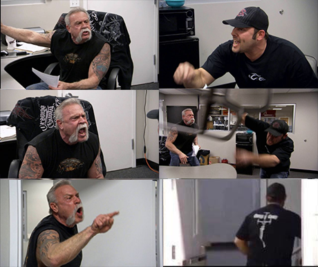 American chopper argument 6 panel  meme template