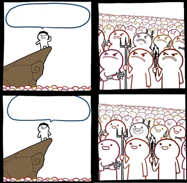 Angry Crowd  meme template