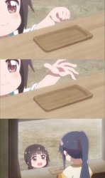 Anime girl buying meme template