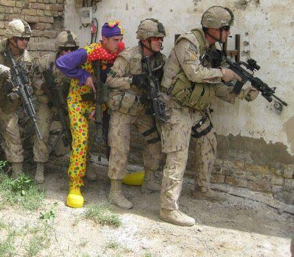 Army clown meme template