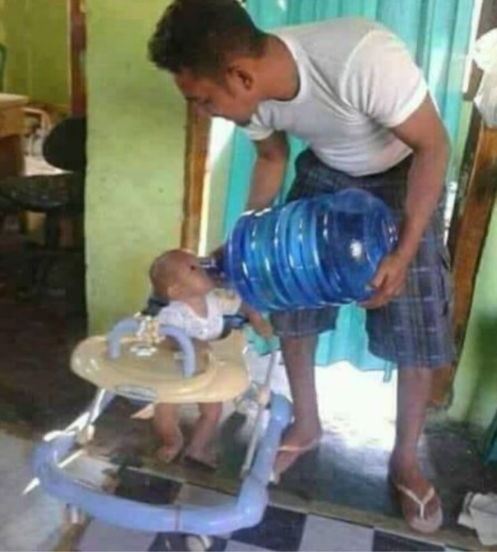 Baby drinking water cooler  meme template