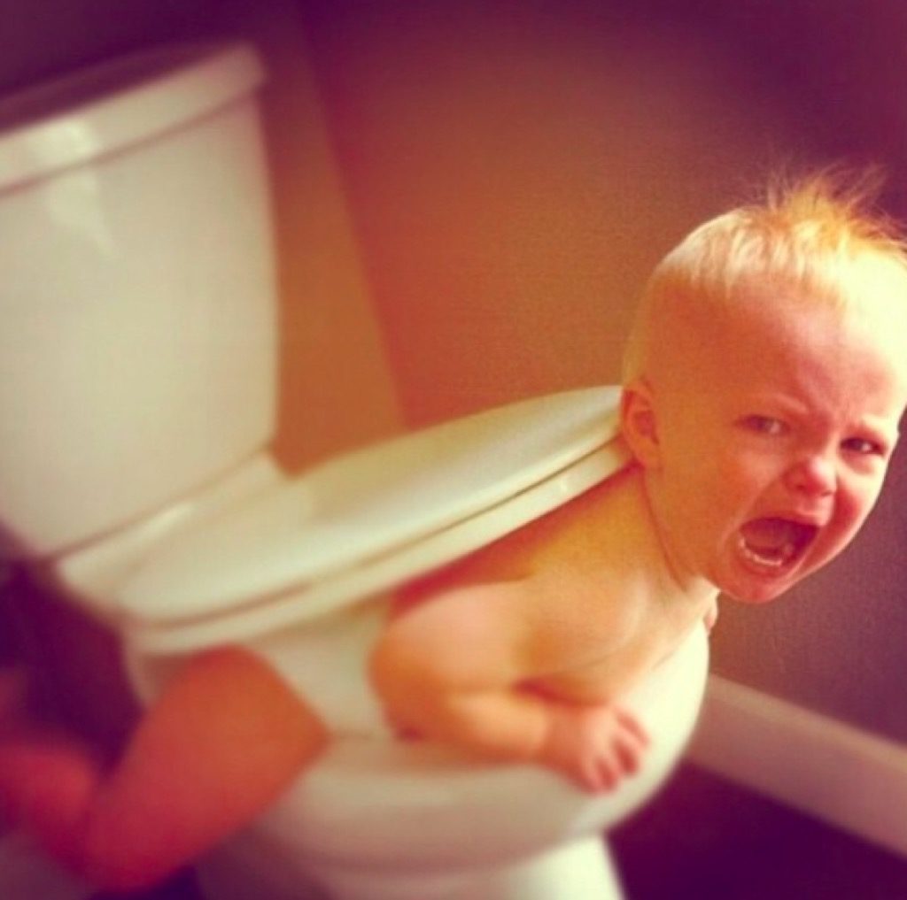 Baby stuck in toilet  meme template