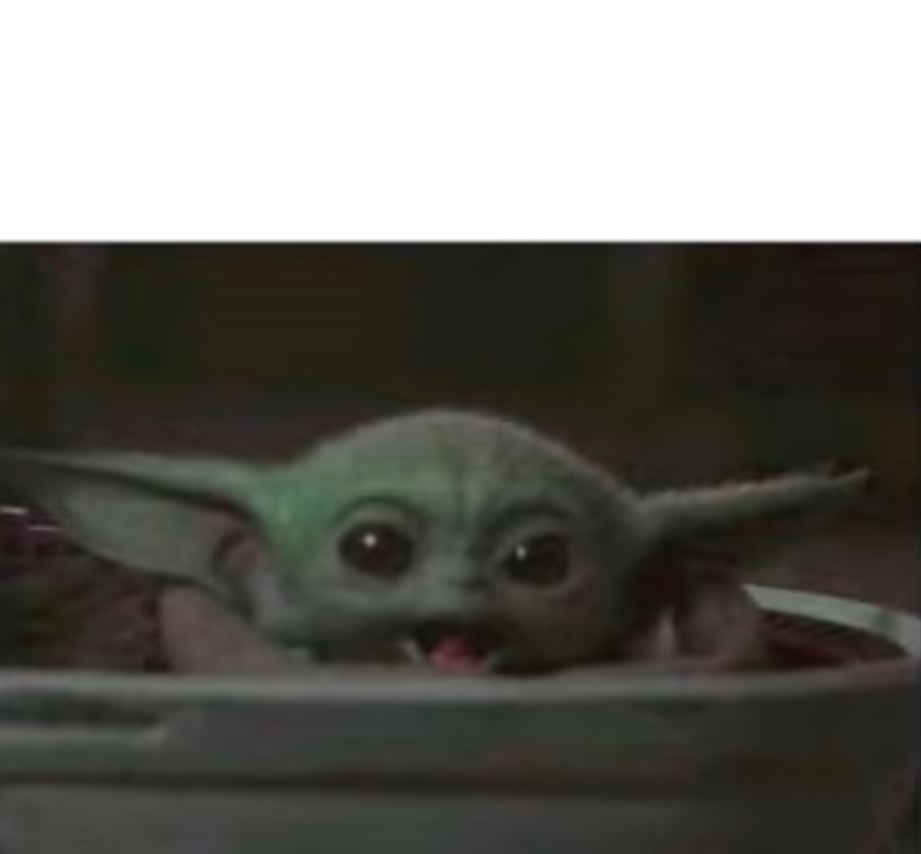 Baby Yoda smiling  meme template