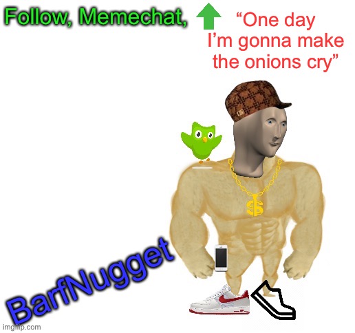 BarfNugget announcement  meme template