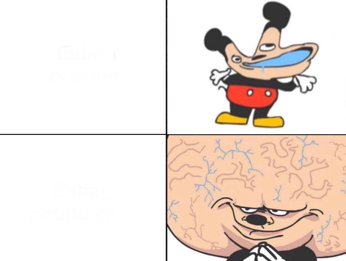 Big Brain Mickey  meme template