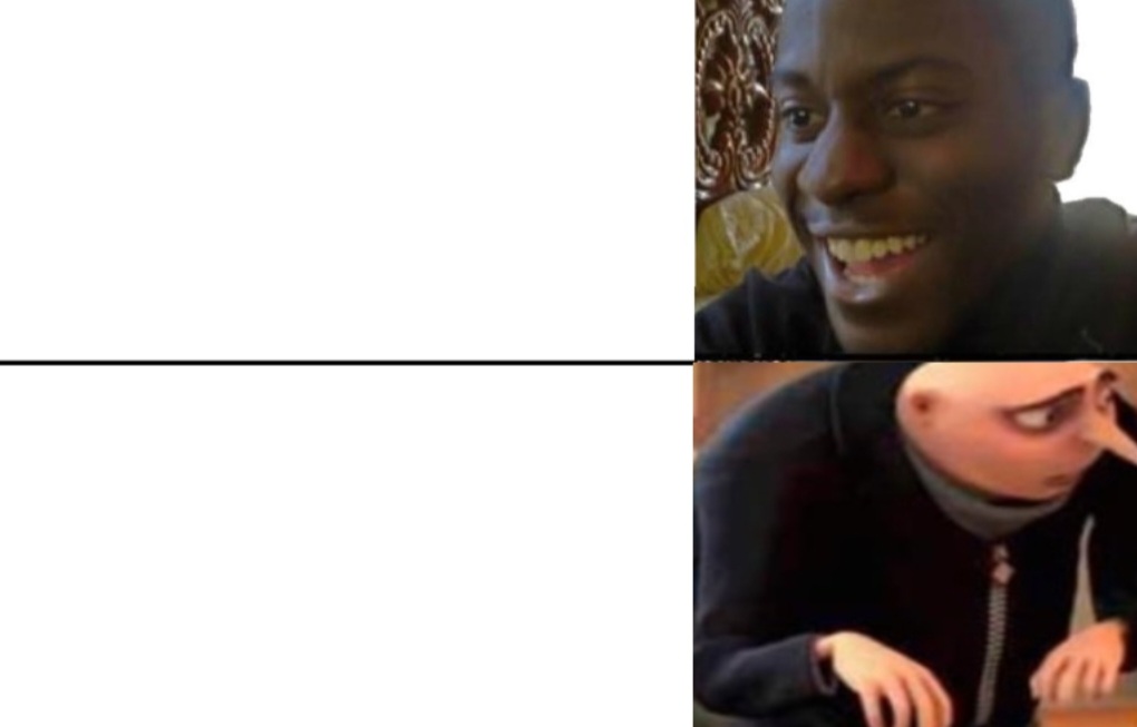 Black guy happy gru disappointed  meme template