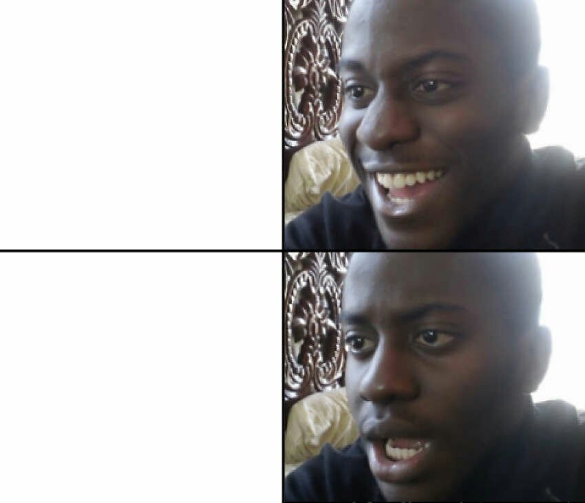 Black man happy sad  meme template