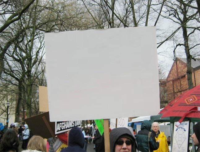 Blank protest sign meme template