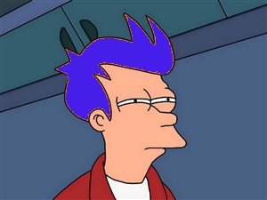 Blue Futurama Fry meme template