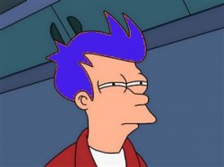 Blue Futurama Fry meme template