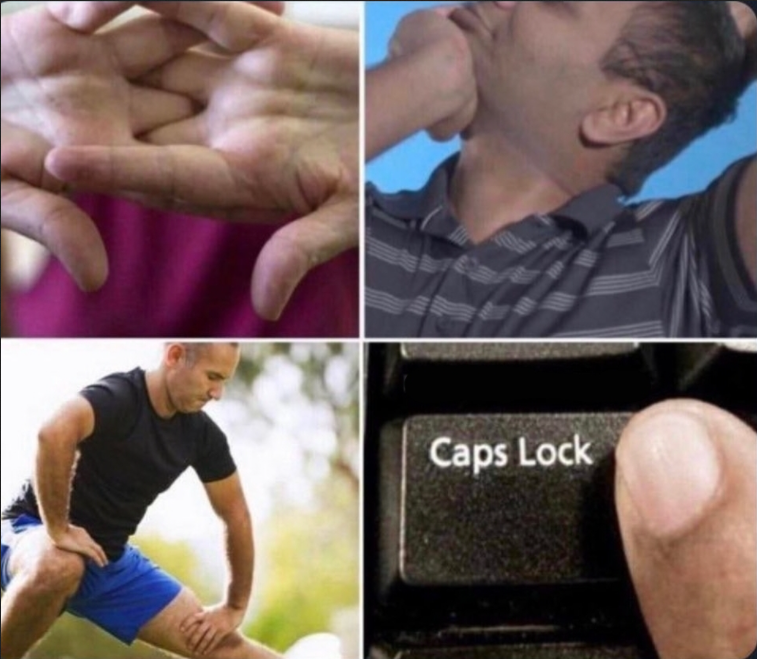 Boomer capslock preparing  meme template