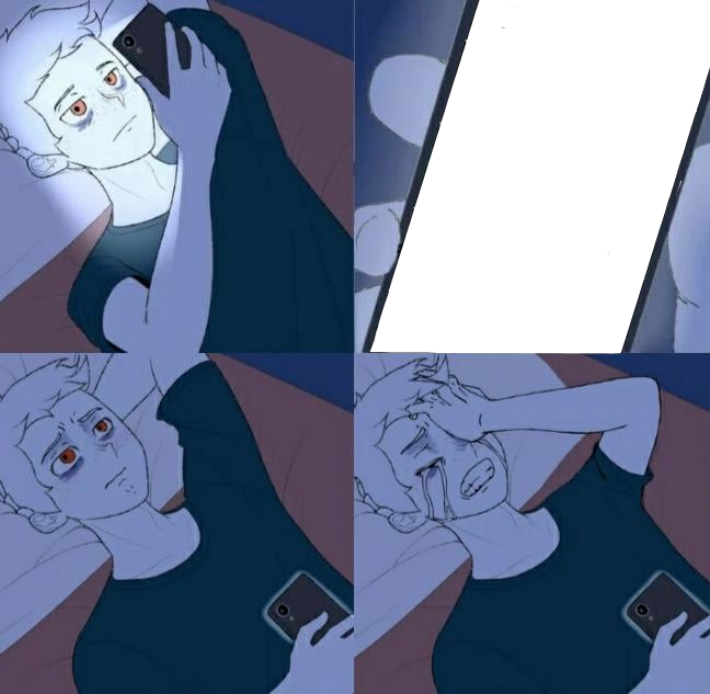Boy crying in bed  meme template
