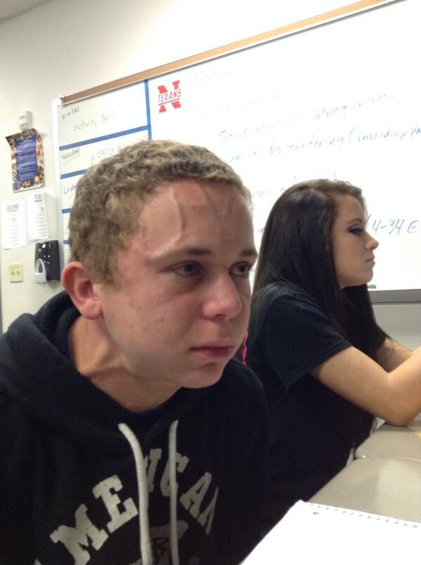 Boy holding his breath meme template