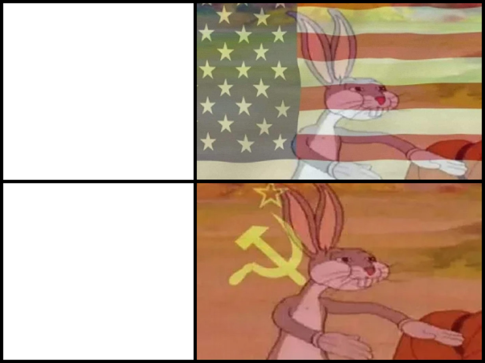 bugs bunny communist usa flags  meme template