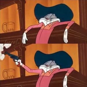bugs bunny shooting gun in bar  meme template