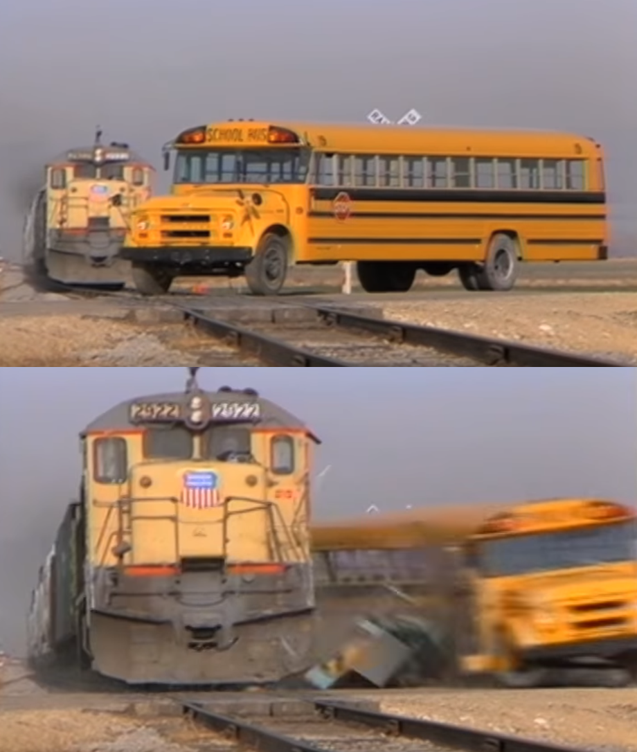Bus Getting Hit by Train  meme template