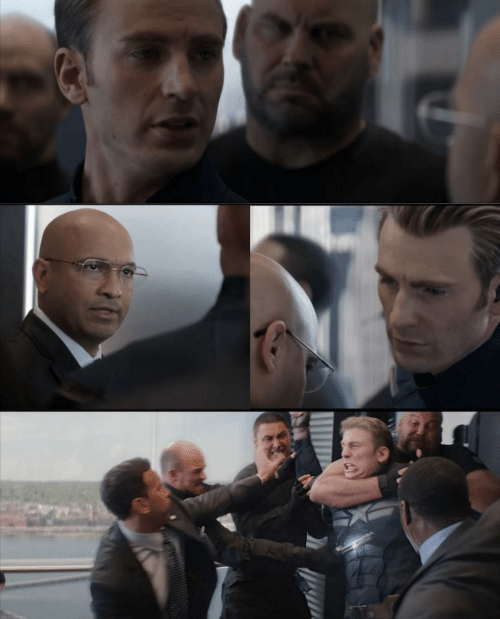 Captain America Elevator Fight meme template