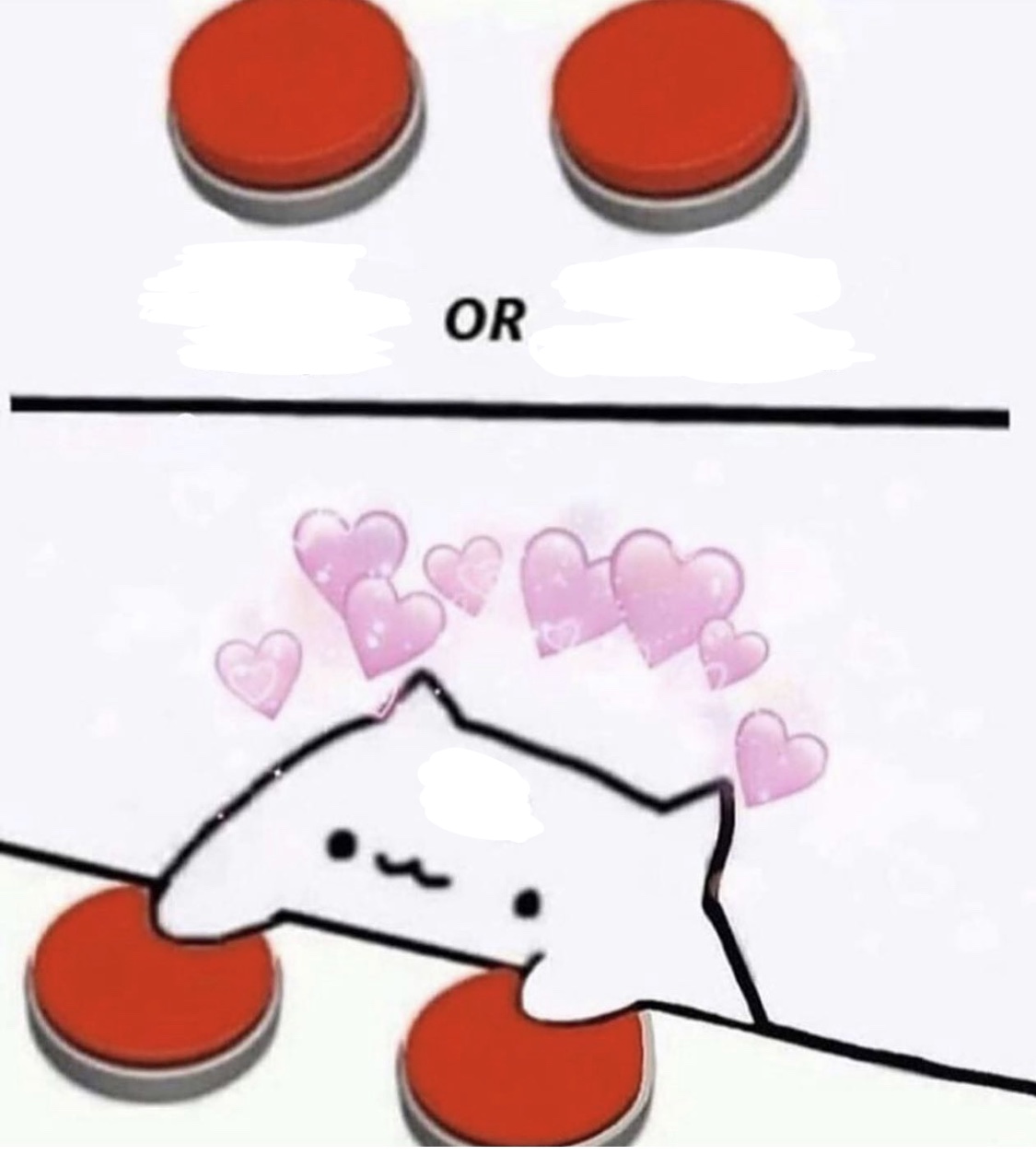 Cat pressing two buttons  meme template