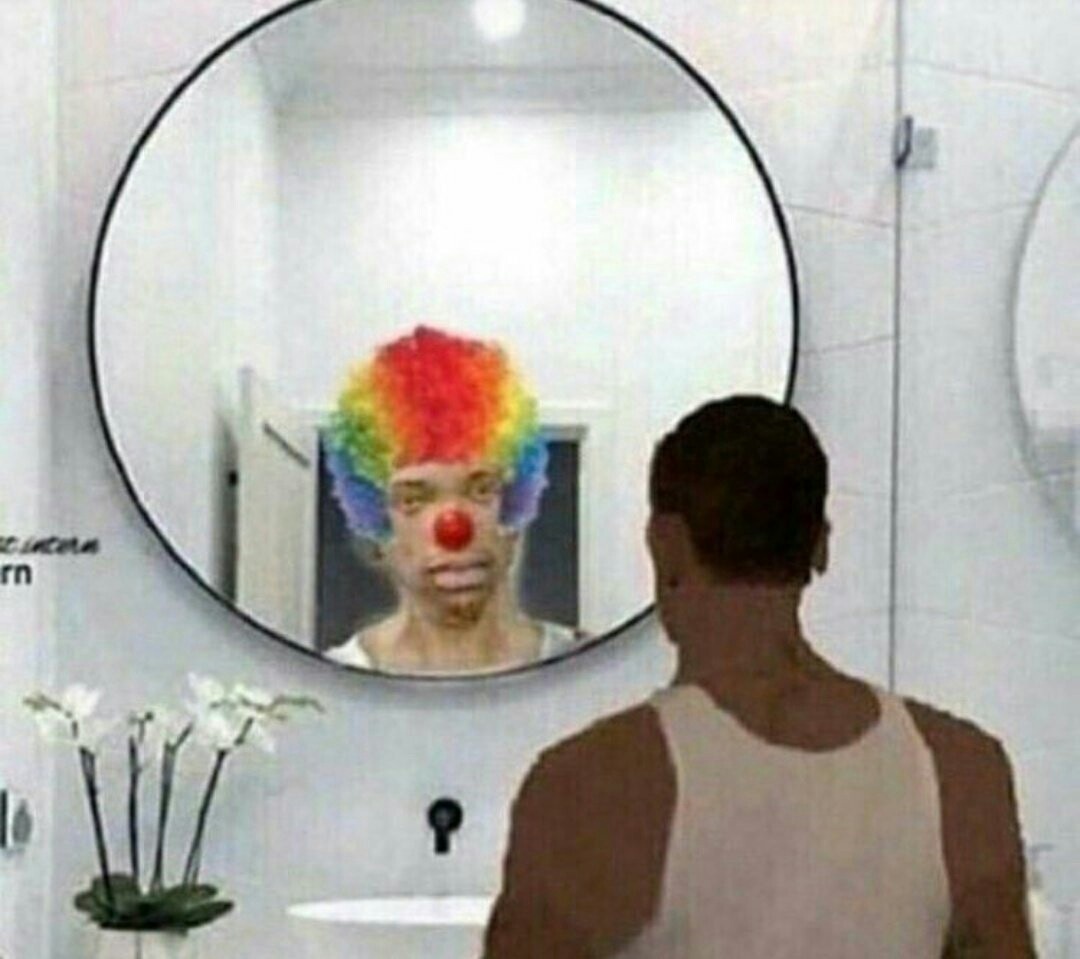 Clown meme mirror cj  meme template