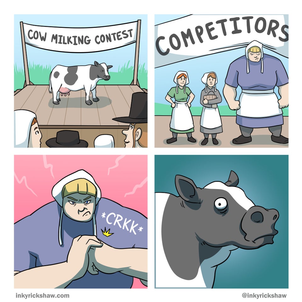 cow milking contest  meme template