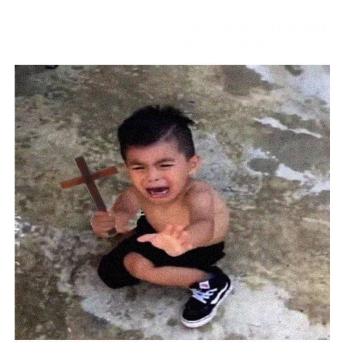 Cross kid  meme template
