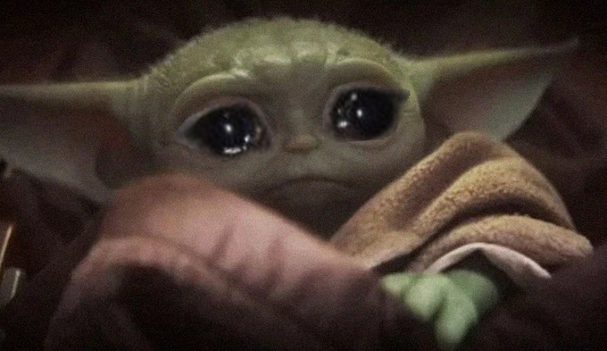 Crying Baby Yoda  meme template
