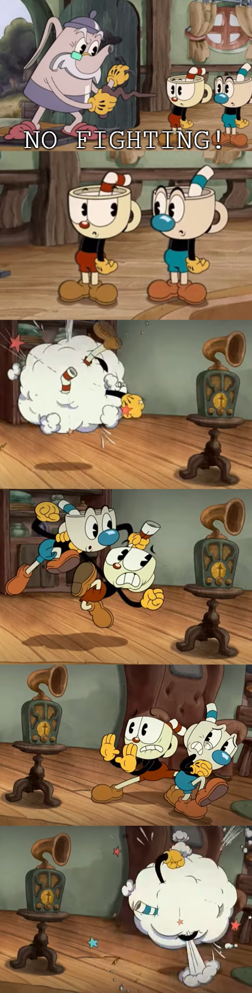 Cuphead Show No Fighting  meme template