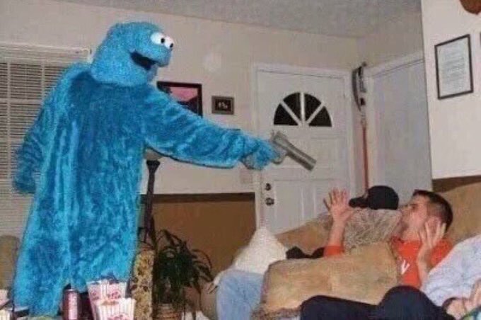 Cursed Cookie Monster  meme template