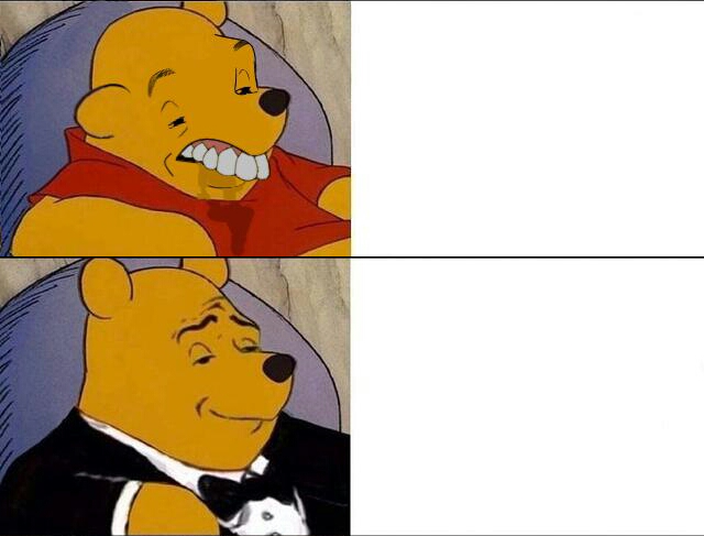 cursed pooh tuxedo pooh  meme template