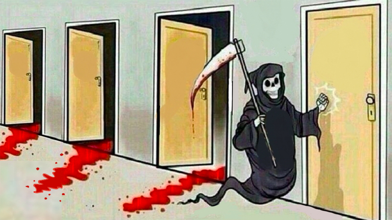 death knocking at the door meme template