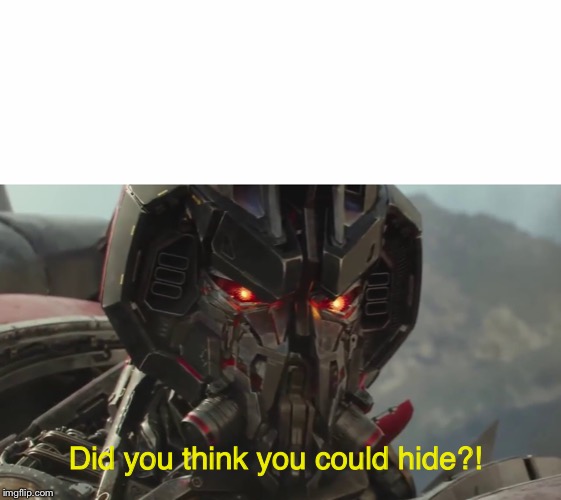 Did you think you could hide?  meme template