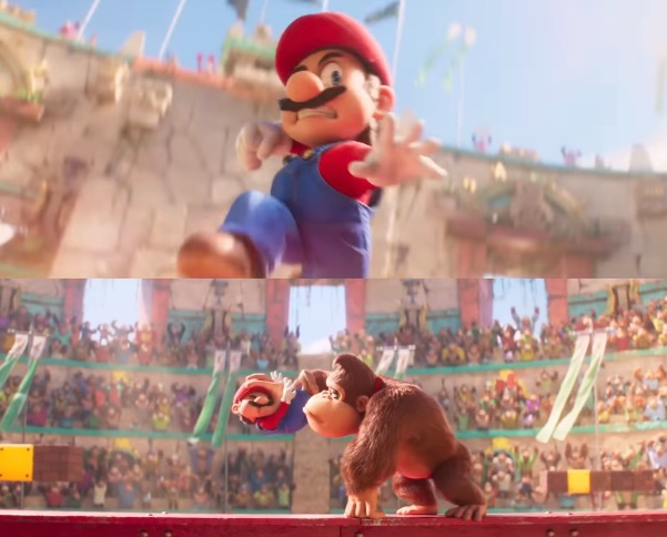 Donkey kong grabbing Mario  meme template