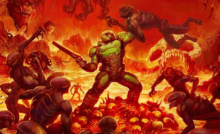 Doom Slayer killing demons  meme template