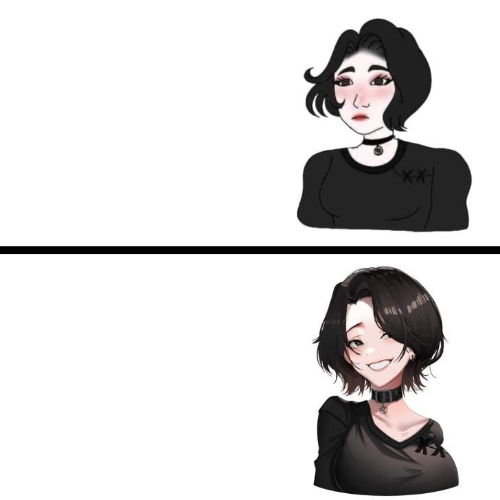 Doomer girl vs Anime Doomer girl  meme template