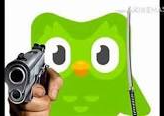 Doulingo holding a gun  meme template