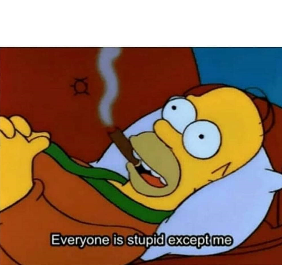 Everyone is stupid except me  meme template