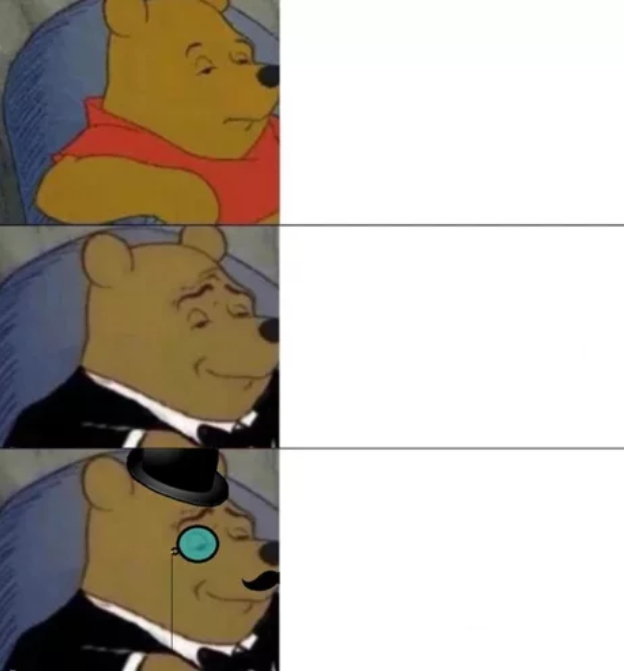 Fancy pooh meme template