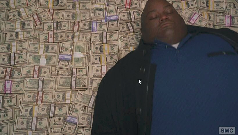 Fat guy laying on money  meme template