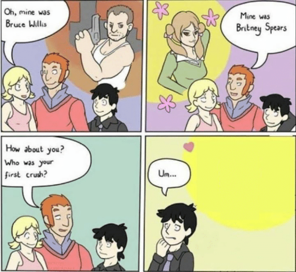 First Crush  meme template