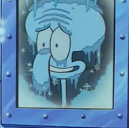 Frozen Squidward  meme template