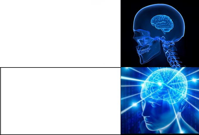 Galaxy Brain (2 brains)  meme template