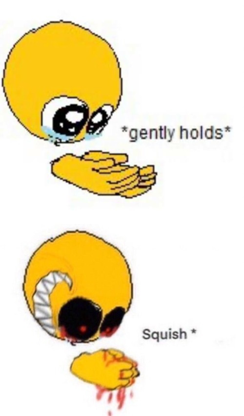 Gently holds squish  meme template