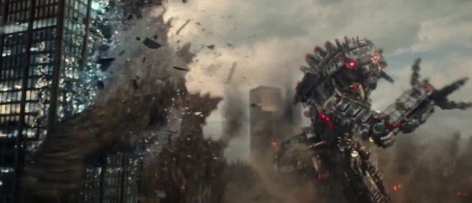 godzilla getting hit by mecha-godzilla  meme template