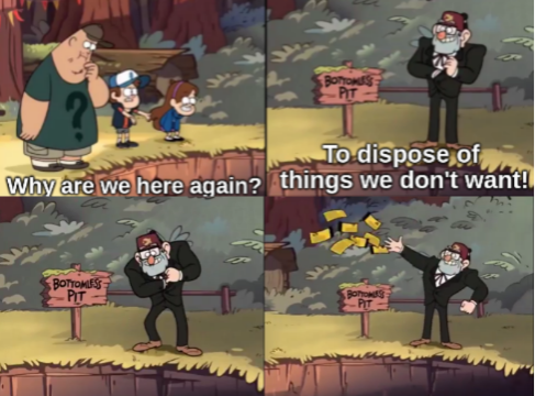 Gravity Falls Bottomless Pit  meme template