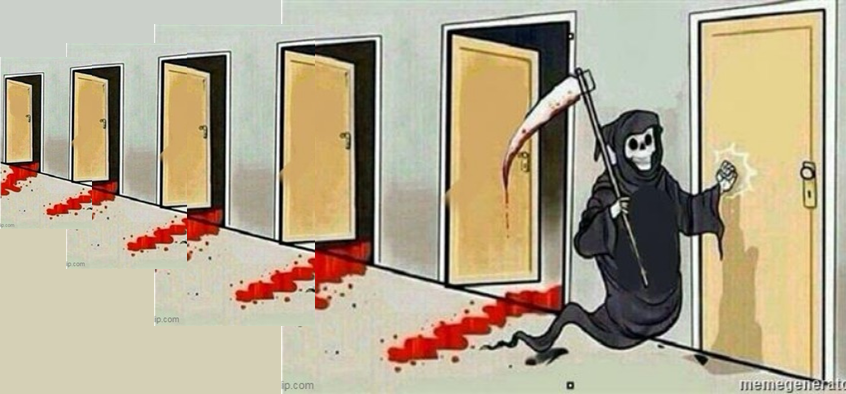 Grim Reaper Knocking on Door Extended  meme template
