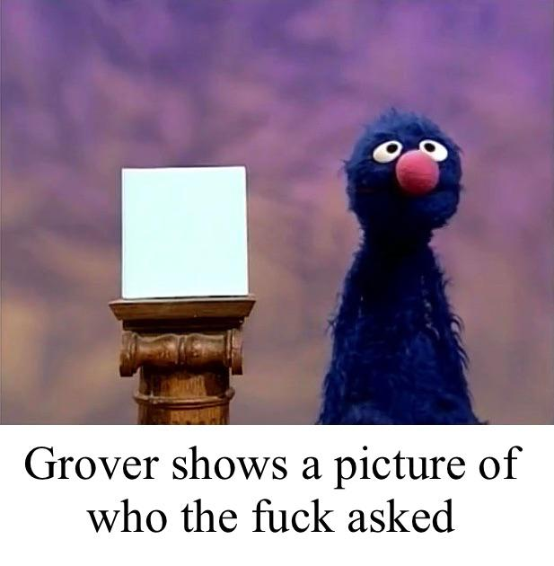 Grover: Who Asked  meme template